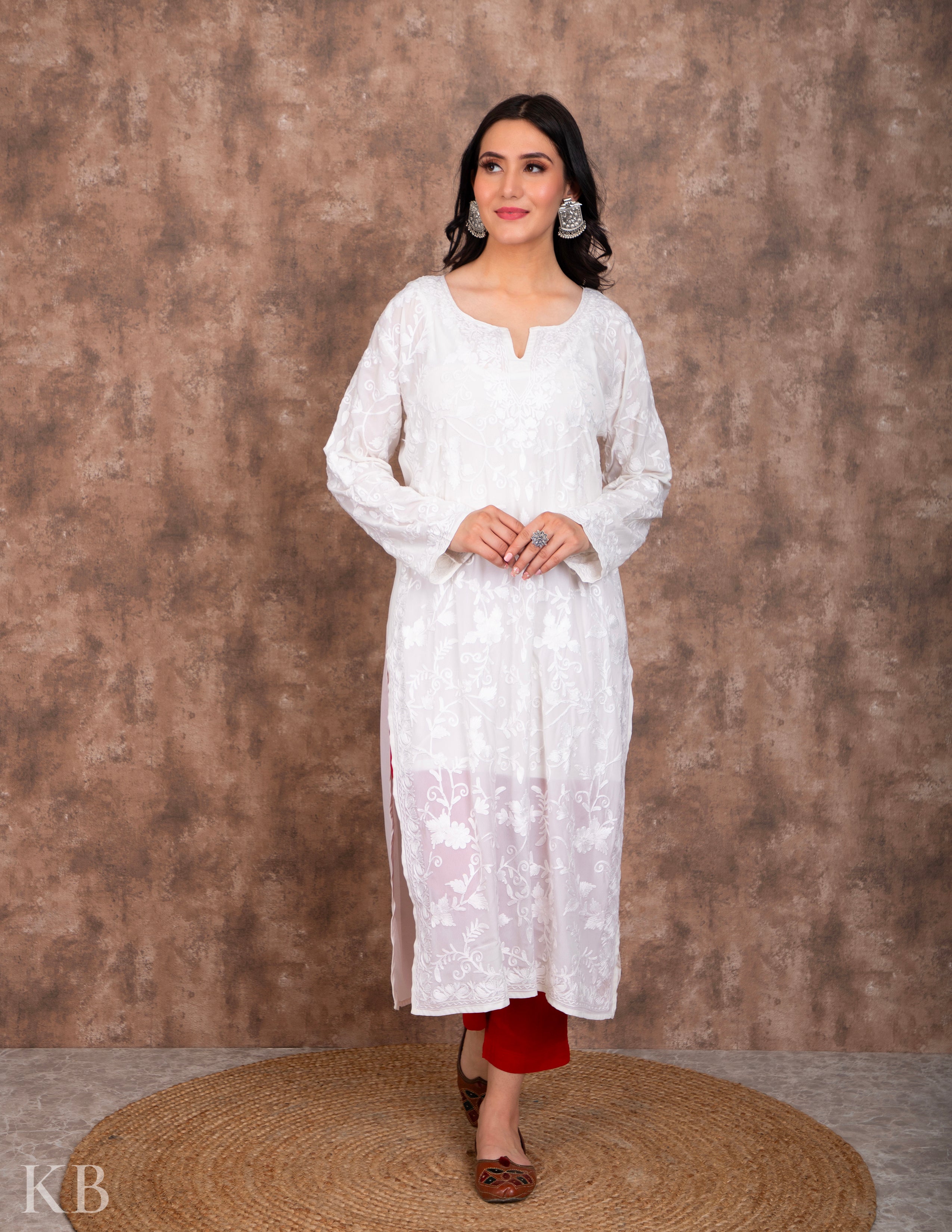 Buy online Women Hand Embroidered Straight Kurti from Kurta Kurtis for  Women by Ada for ₹1490 at 0% off | 2024 Limeroad.com